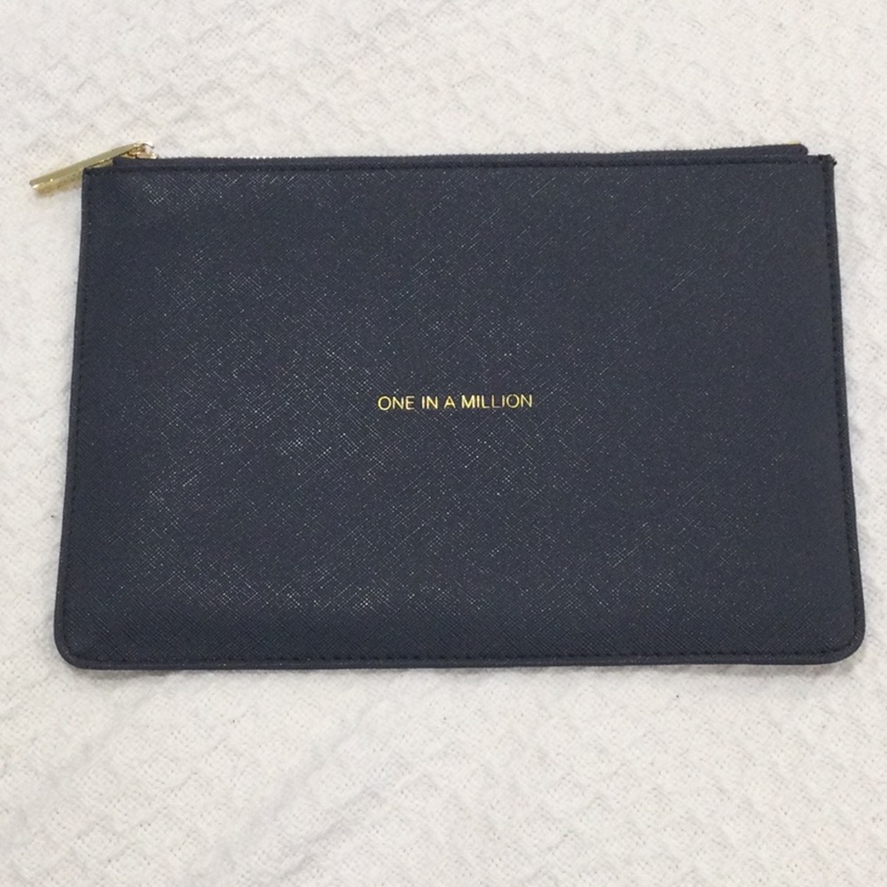 Black Wallet with Gold Zipper and Minimalist Design